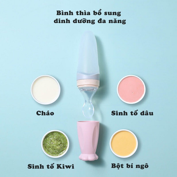 Bình Thìa Ăn Dặm, Bình Thìa Silicon Cho Bé Ăn Bột PUPUKIDS