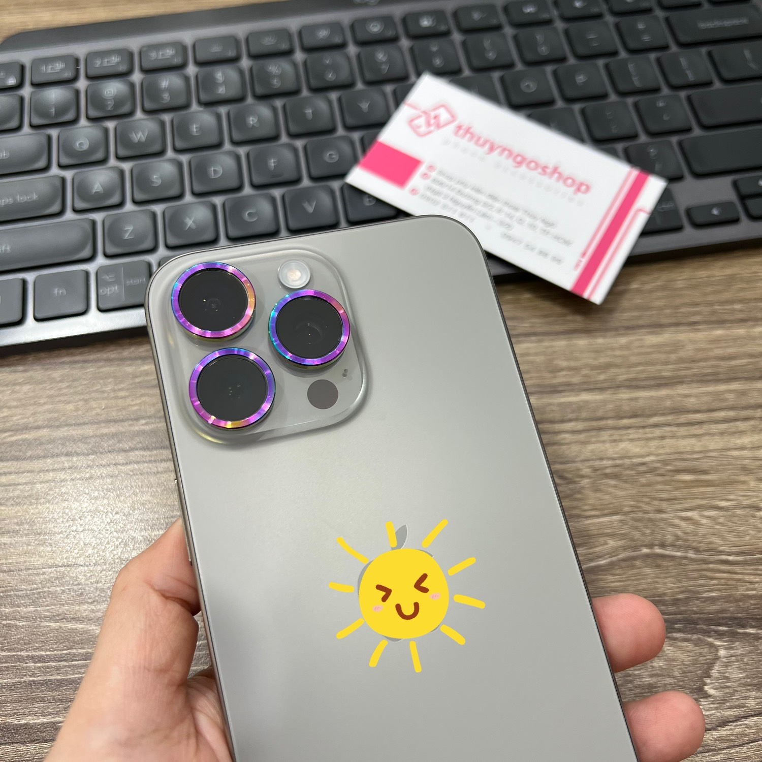 Viền nhôm camera siêu mỏng (ở giữa rỗng) iPhone 15 Pro Max - iPhone 15 Pro - iPhone 15 Plus - iPhone 15