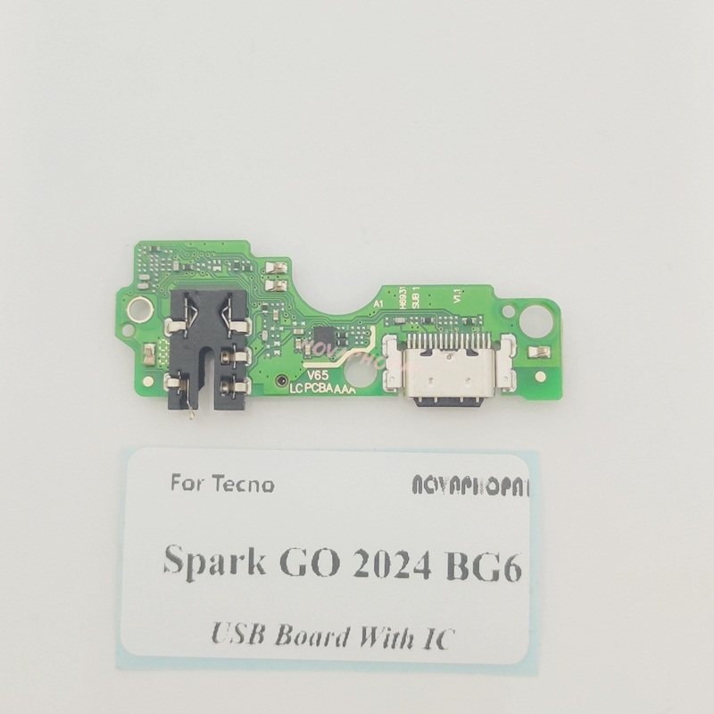 For Tecno Spark GO 2024 BG6 USB Dock Charger Port Plug Headphone Audio Jack Microphone Charging Board With IC. 