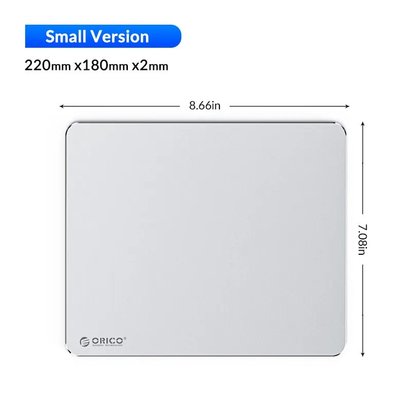 ORICO Aluminum Metal Mouse Pad Hard Smooth Thin Computer Gaming Mouse Pad waterproof Fast and Accurate Control for Office Home