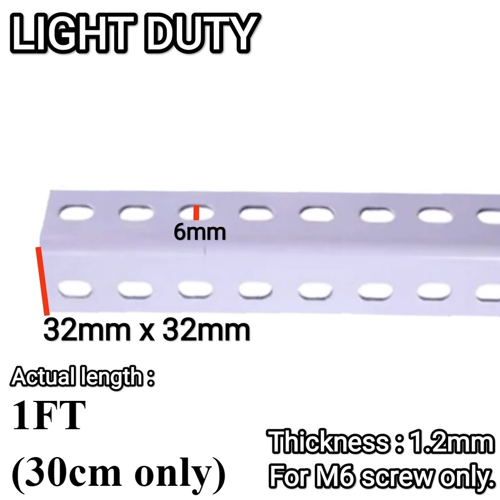 6' Besi Angle Rak Lubang / Slotted Angle Bar 6ft / DIY Shelf Rack Lazada