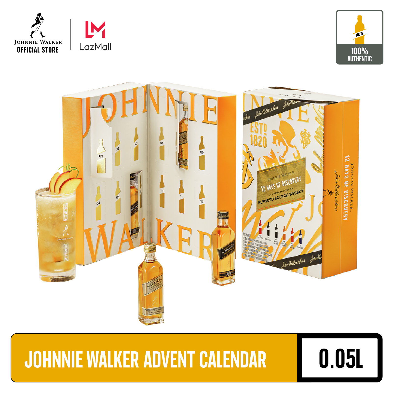 Johnnie Walker Advent Calendar Festive Pack 12 x 5CL Lazada Singapore