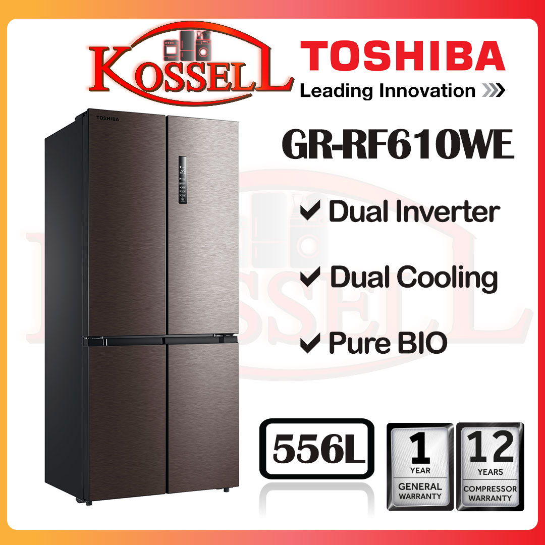 556L TOSHIBA Dual Inverter Multi Door Fridge Peti Sejuk Bottom Mount