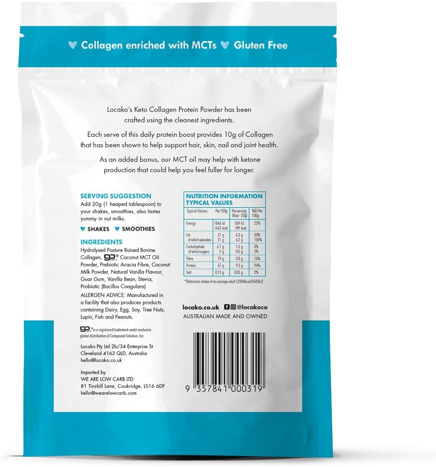 Locako Keto Collagen Vanilla Protein Powder 300gm. 