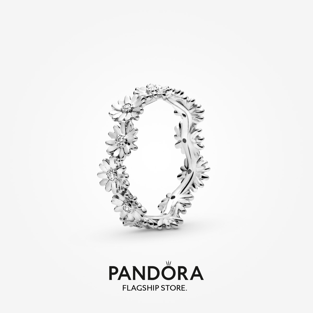 2023 New Original Pandoras Sparkling Daisy Flower Crown Ring Women Fashion Jewellery