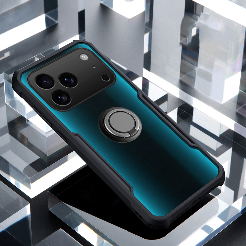 For iPhone 17 / 17 Pro / 17 Air / 17 Pro Max Phone Case Ring Ultra Thin Clear Car Kickstand Bracket Soft Air Cushion Shockproof Armor Cover for iPhone 17 Air Cover Casing HP.