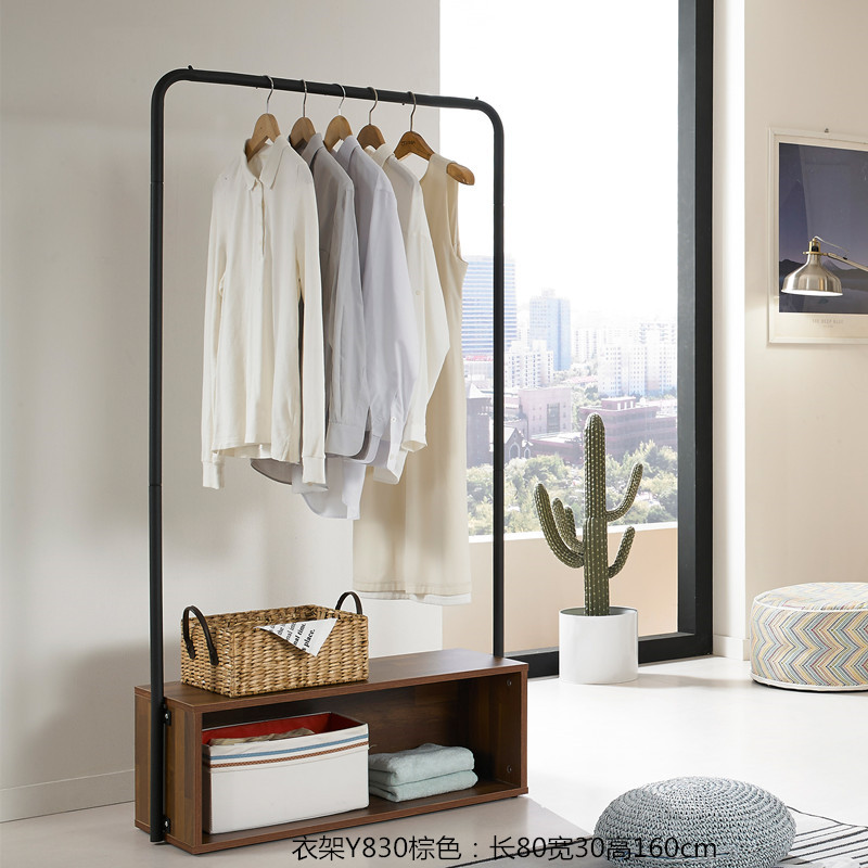 Bedroom drying rack landing simple singlepole hanging clothes rack