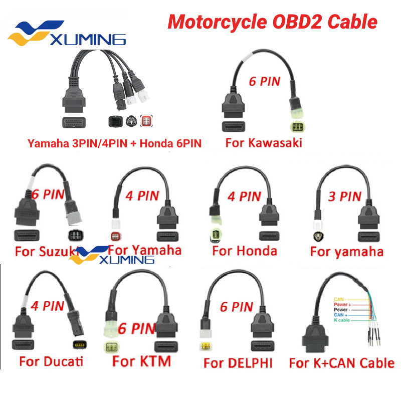 For Honda CBR600/1000RR 4 Pin to 16 Pin OBD2 Cable Connectors Diagnostic  Adapter