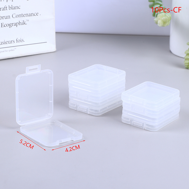 10Pcs Transparent SD TF CF Memory Card Storage Box Holder Box ...