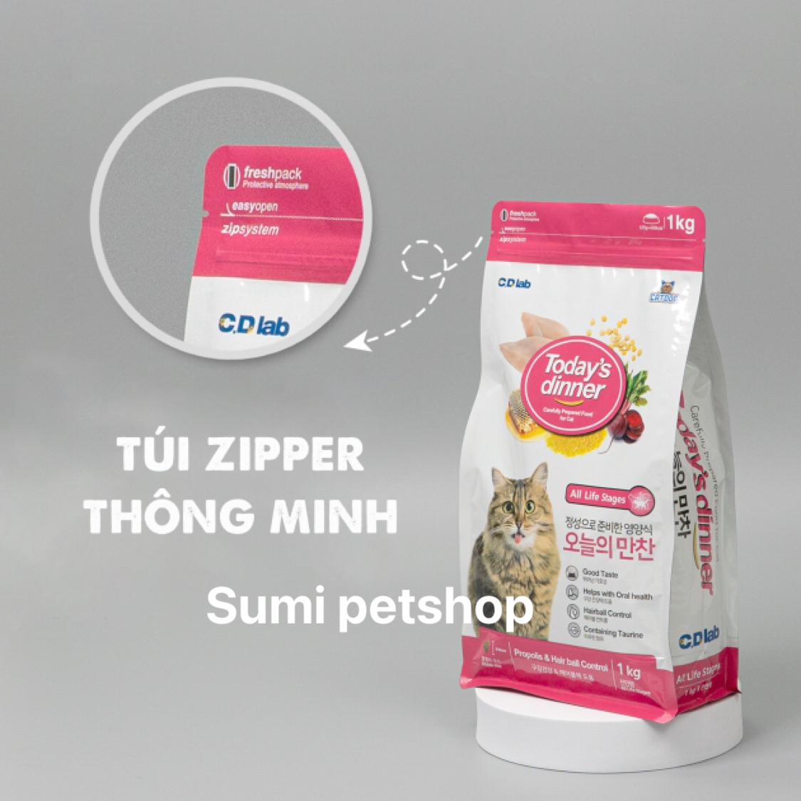 1KG THỨC ĂN HẠT TODAY'S DINNER CHO MÈO MỌI LỨA TUỔI