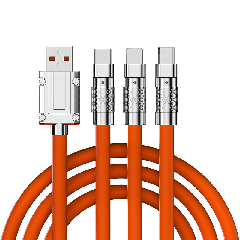 6A 120W Cáp sạc nhanh 3 trong 1 cáp sạc USB Micro USB Type C dòng dữ liệu nhanh cho điện thoại