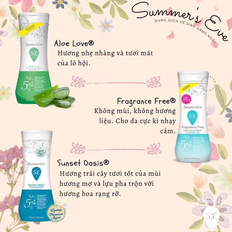[Nhiều Size - Đủ Mùi] Dung Dịch Vệ Sinh Phụ Nữ Summer's Eve Cleansing Wash