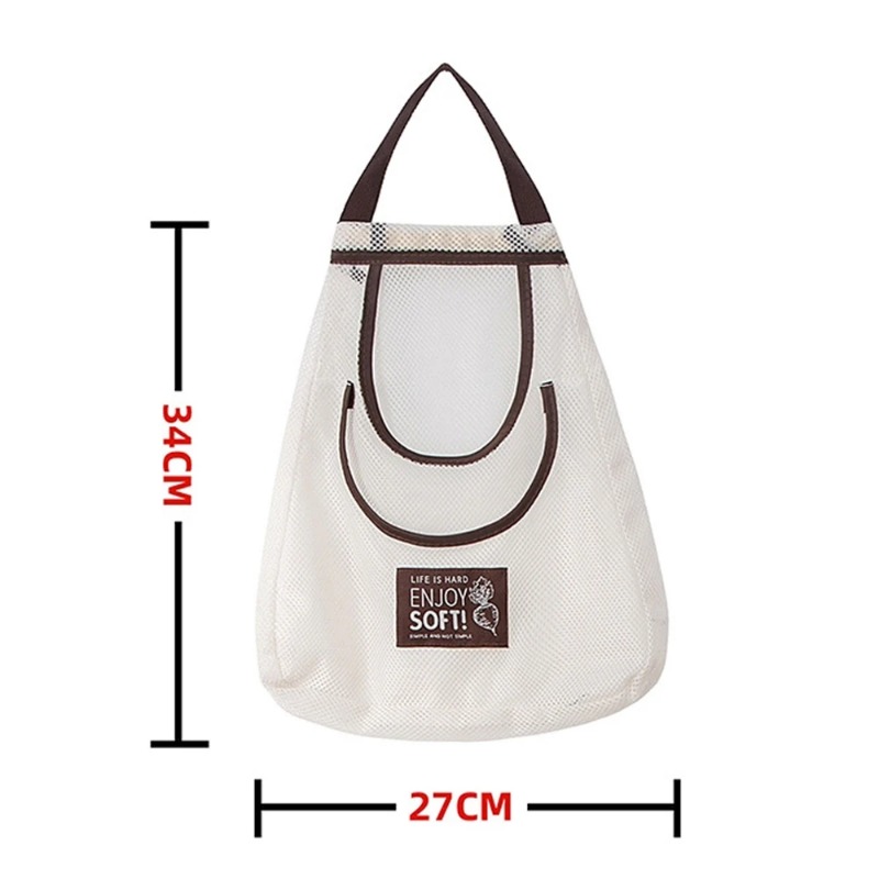 Multi-purpose Kitchen Hanging Storage Bags Breathable Mesh Bag Vegetable Fruit Holder Kitchen Accessories