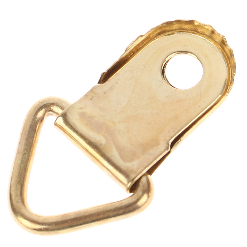 100Pcs Golden Silver Triangle D-Ring Hanging Picture Oil Painting Photo Mirror Frame Wall Hooks Cross Stitch Hook Accessories. 