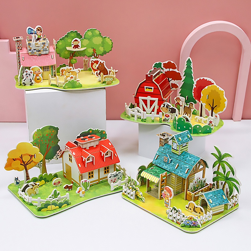 3D Jigsaw Puzzle Educational Tools Children Kids DIY Creative Fun Early  Learning Brainstorm Hobbies Art Craft Game Toys