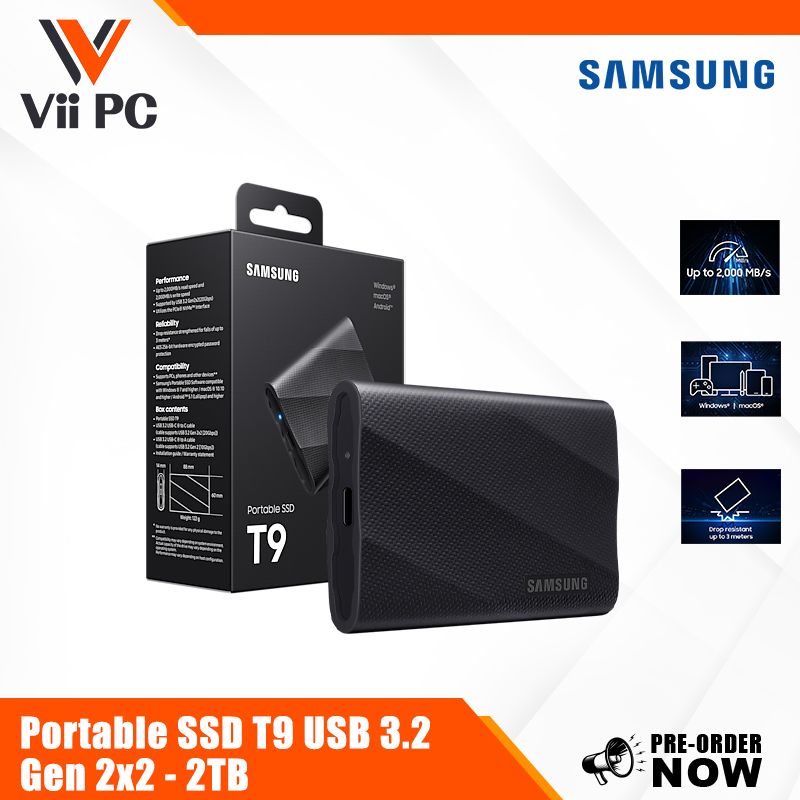 Samsung Portable SSD T9 1TB/2TB/4TB USB 3.2 Gen 2x2 | Lazada Singapore