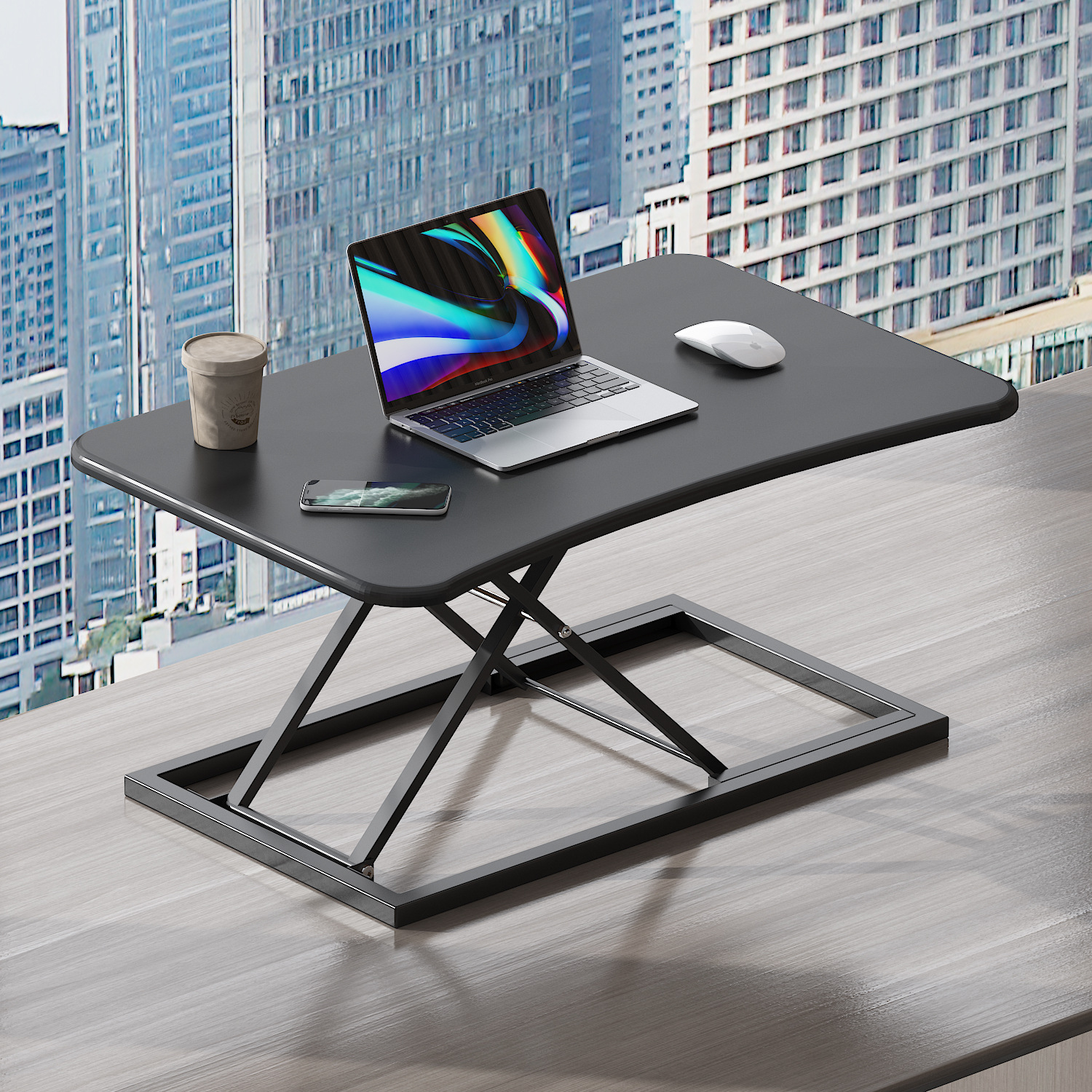 KS Standing notebook desktop folding computer desk with elevated height adjustable desk and standing workbench on the desk