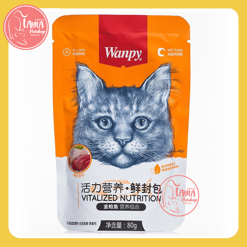 Pate Wanpy cho mèo gói 80g - Đầy đủ các vị