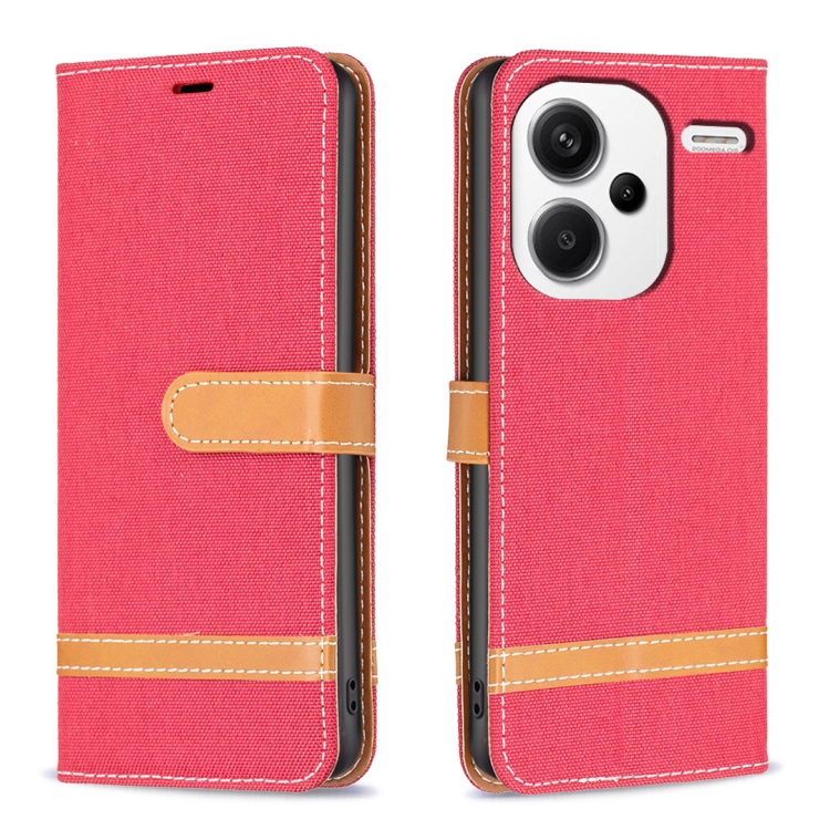 【HZSUNSKY】 For Xiaomi Redmi Note 13 Pro+ Color Block Denim Texture Leather Phone Case