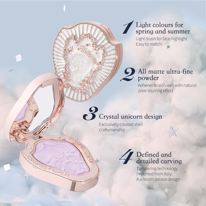 Flower Knows Unicorn Embossed Blush 6 Colors