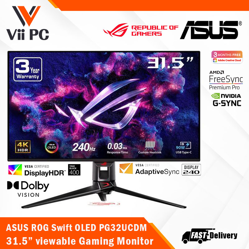 Asus Rog Swift Oled Pg32ucdm 32 Gaming Monitor 31 5 View 4k Uhd