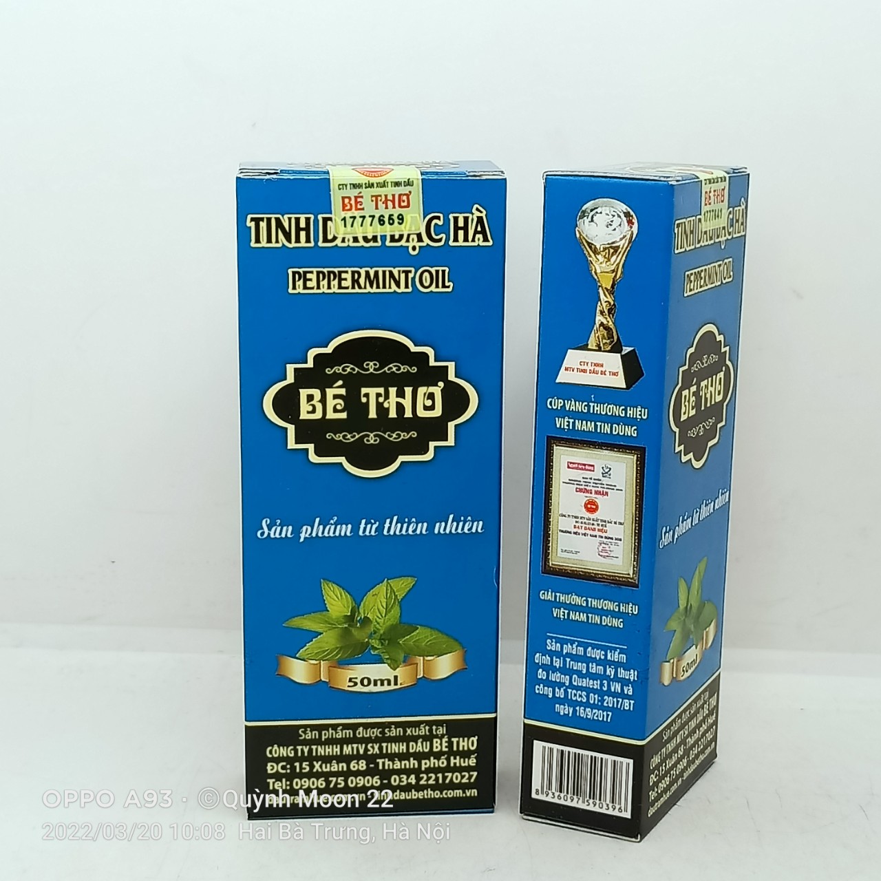 Tinh dầu bạc hà Bé Thơ lọ 50ml