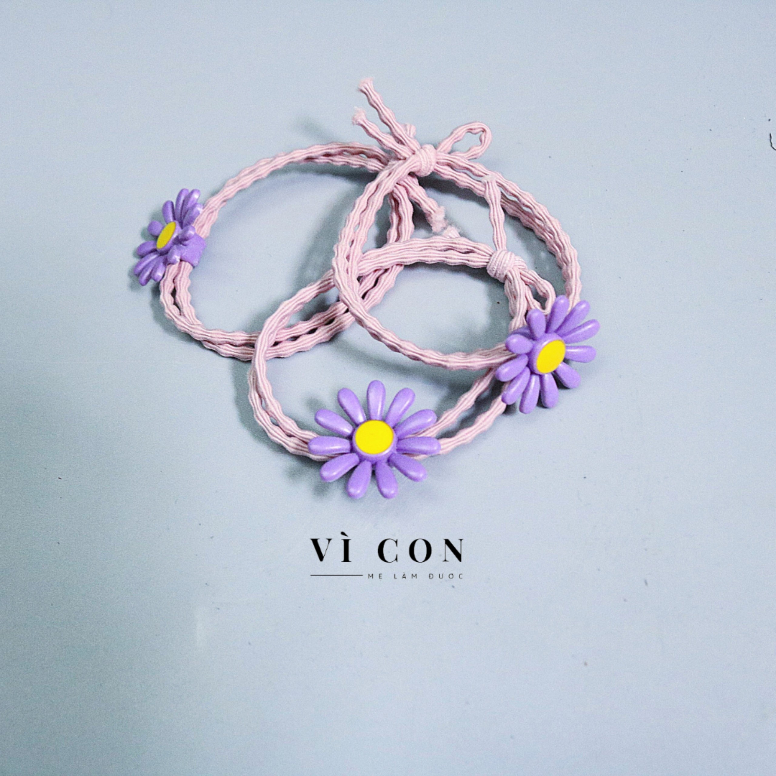 Thun Cột Tóc Hoa Cúc Handmade [COMBO 5 DÂY], Dây Cột Tóc Nữ Hàn Quốc