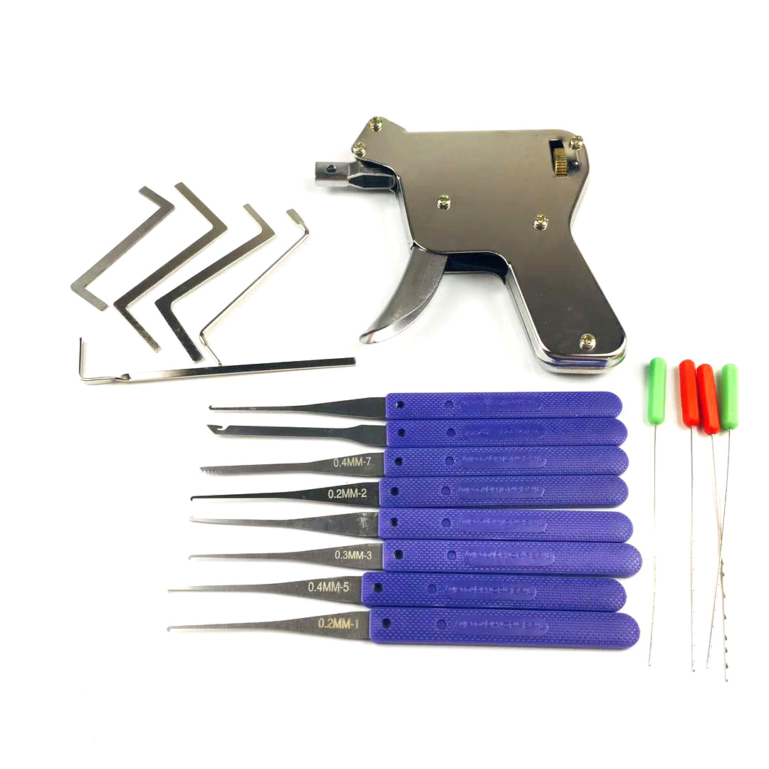 【TopazTrove】Locksmith Tools Lock with Transparent Practice Locks Broken Key Extractor Pick Tool Great Lock Pick Practice Set. 