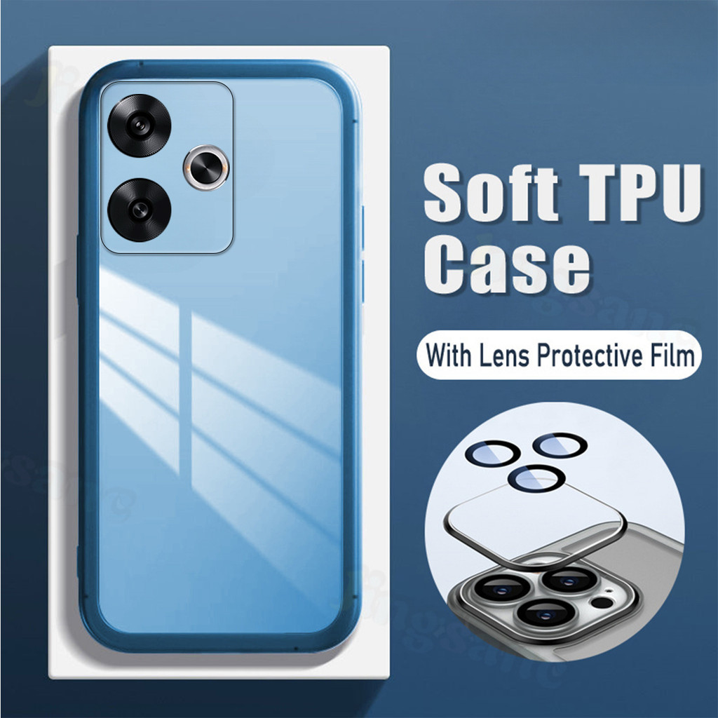 For Xiaomi Poco M6 Plus Case Camera Protection Classic Borderless Silicone Transparent for Xiaomi Poco M6 Plus 4G Back cover.
