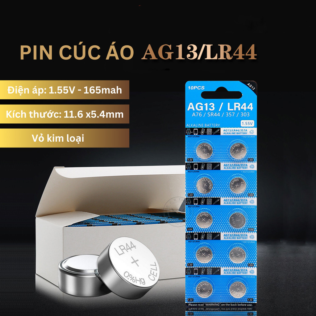 [HCM] Vỉ Pin Cúc Áo Vỉ 10 Viên (AG13 LR44) (AG10 LR1130)-Joyee