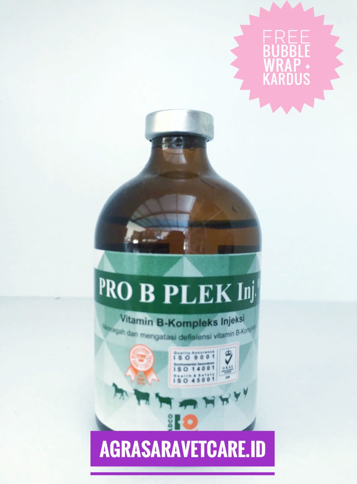 PRO B Plek INJ 100 Ml- Vitamin B Komplek Hewan Ternak Mirip B SANPLEX ...