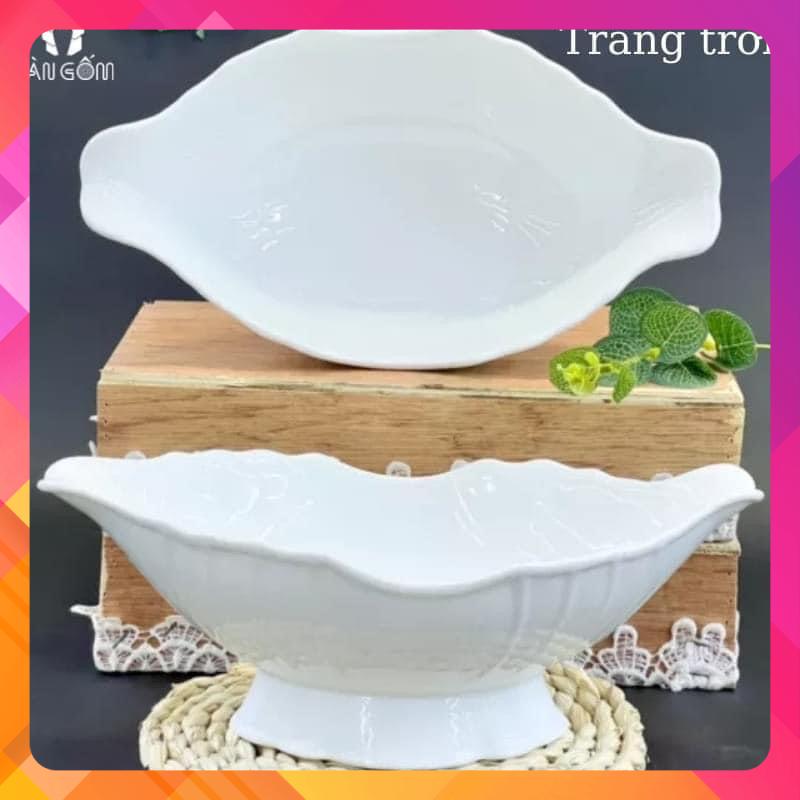 Bát đĩa thuyền đựng gá chất liệu gốm sứ