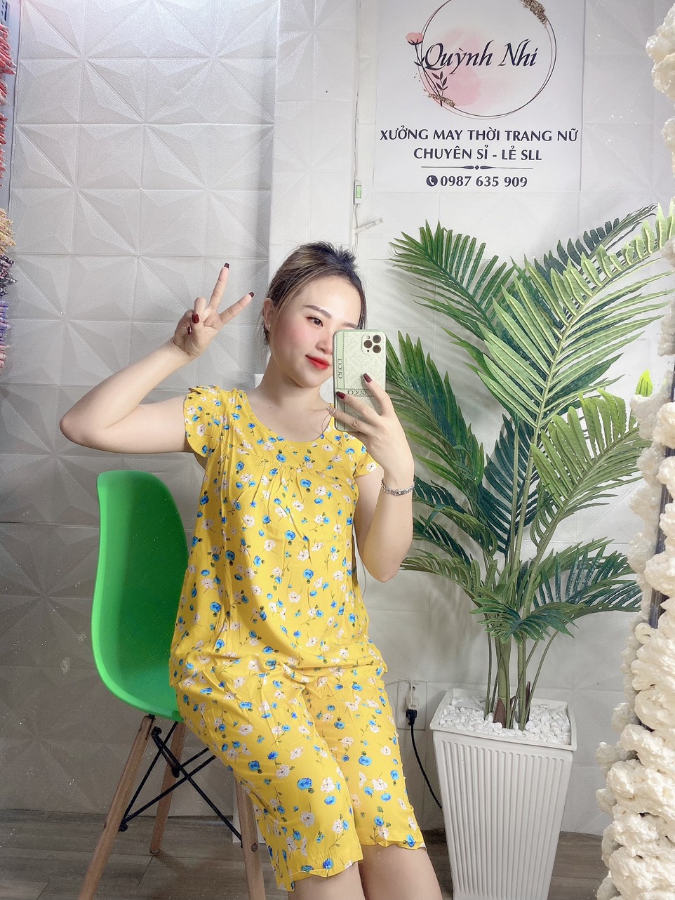 Đồ bộ lanh , bộ mặc nhà ,quần lửng tay cánh tiên, họa tiết hoa nhí giao hoa ngẫu nhiên - TL49