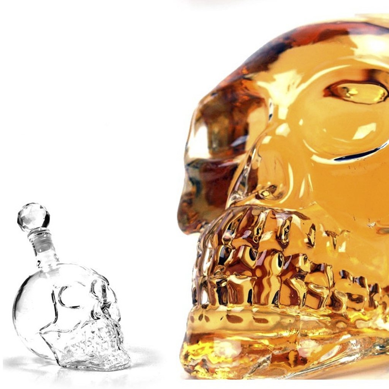 1000ml Decanter Crystal Skull Head glass Vodka Whisky