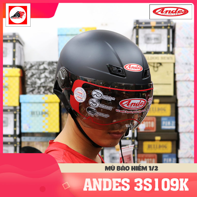 Nón bảo hiểm 1/2 - Andes 3S109KM