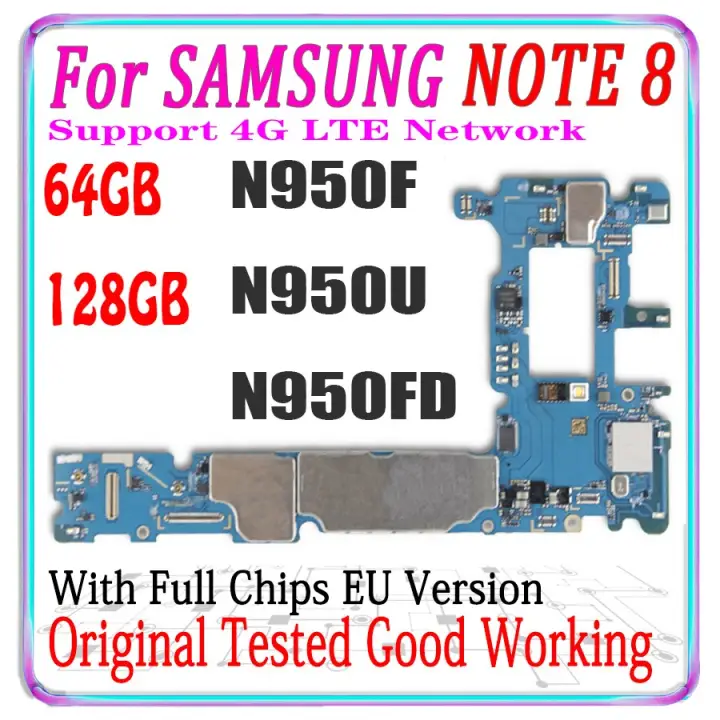 64gb 128gb Original For Samsung Galaxy Note 8 N950f N950u N950fd Motherboard Unlocked Sm N950f Note8 Main Logic Board Eu Version Lazada