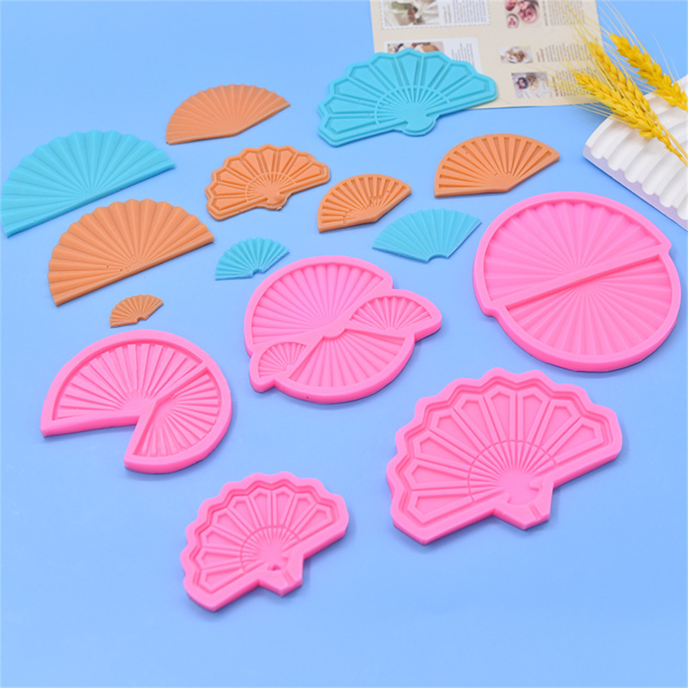 Hot 3D Silicone Mold Silicone Cake Decorating Tools Cupcake Silicone Mold Fan Shape Cake Decorating Tools DIY Silicone Mold