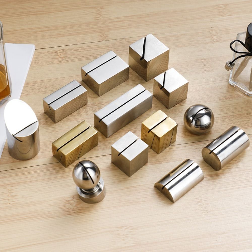 Insert Menu Folder Stainless Steel Card Holder Solid Funny Number Sign Holder Creative Label Holder Name Place