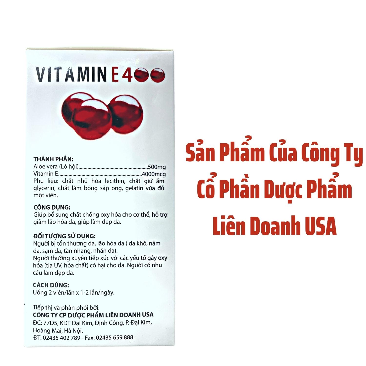 Vitamin E Đỏ 400iu, Viên Uống Đẹp Da Ngăn Ngừa Lão Hóa, Cấp Nước Cho Da- Chính Hãng MediUSA - Hộp 100 viên