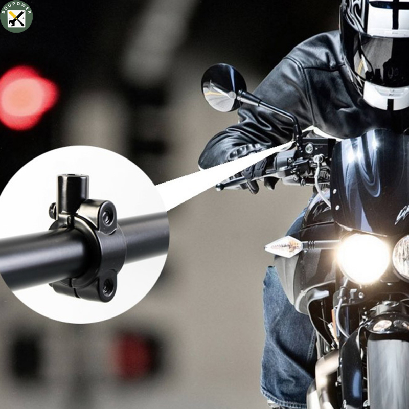 BouPower Motorcycle Handle Bar Mirror Mount Holder Rearview Handlebar Mirror Clamp
