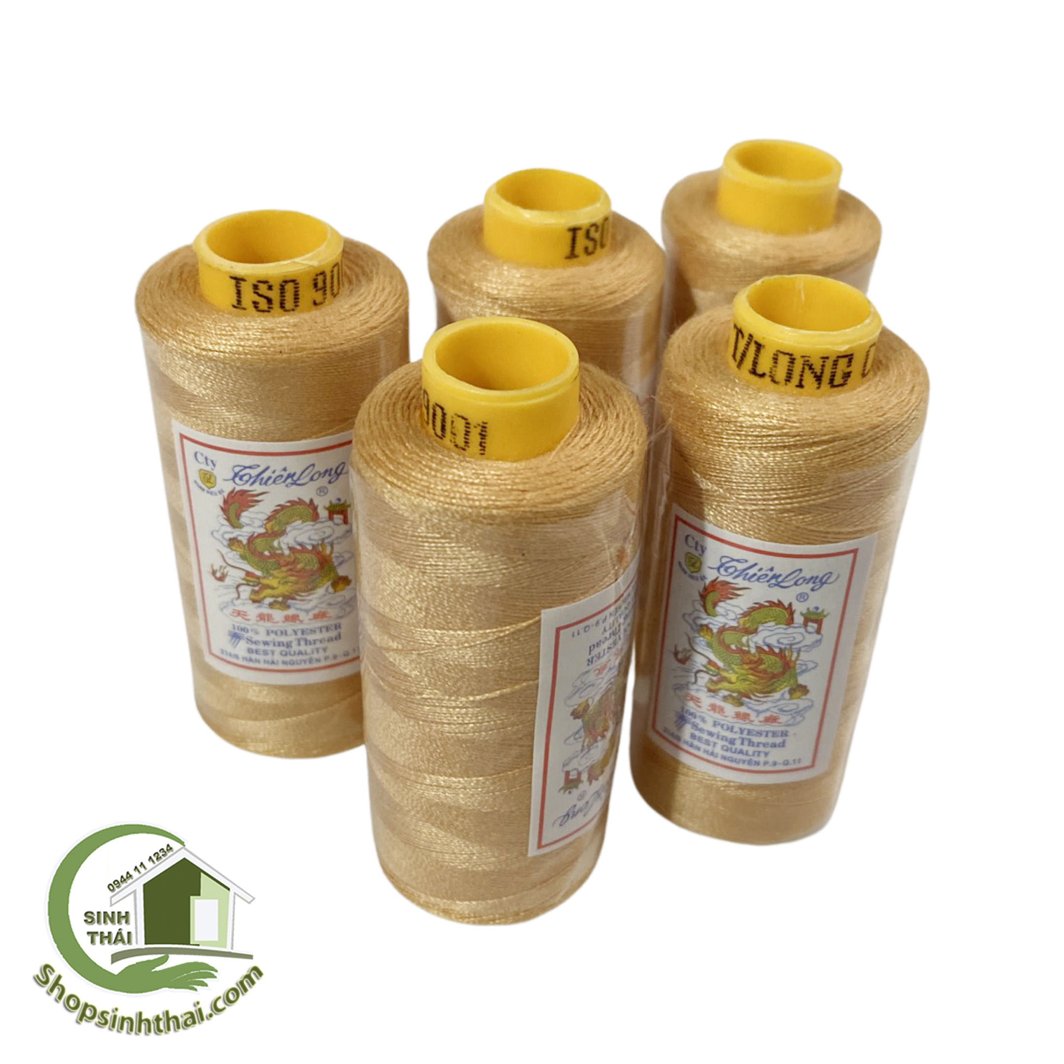 Cuộn chỉ may nhỏ màu vàng cam