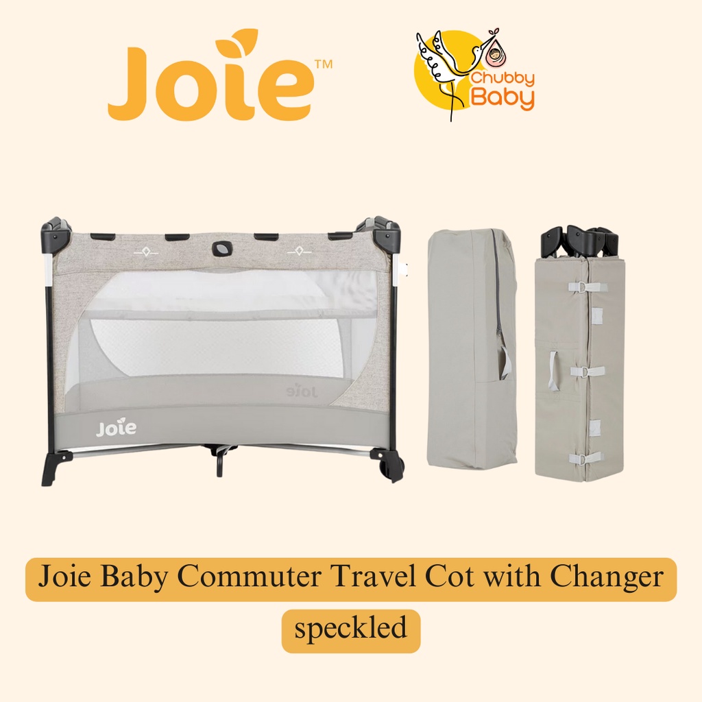 Joie Baby Commuter Travel Cot with Changer, Speckled