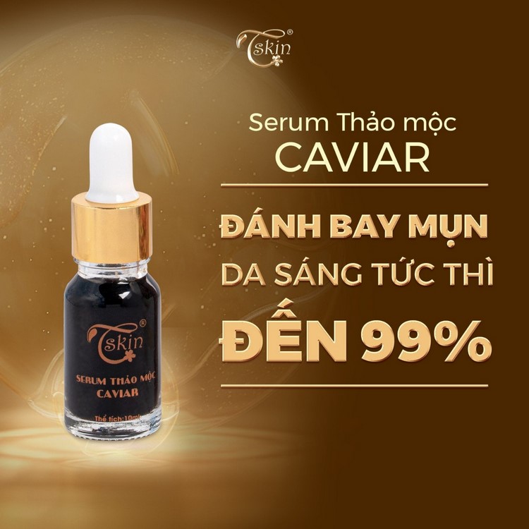 Serum dưỡng trắng da mờ thâm mụn căn bóng da Caviar 10ml