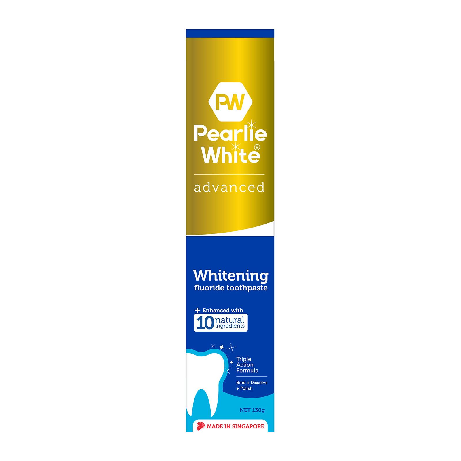 Pearlie White Advanced Whitening Enhanced Fluoride Toothpaste 130g