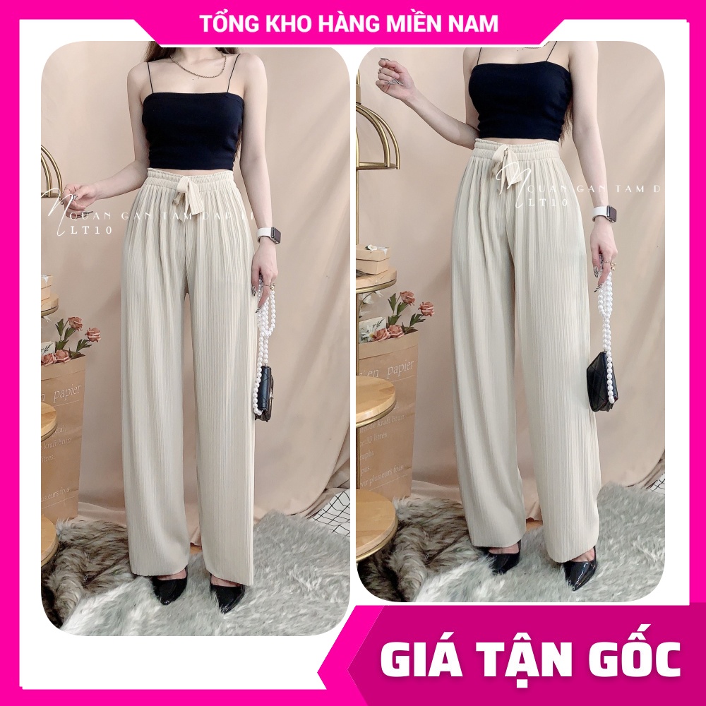 Quần dập li ống rộng thắt nơ eo lt10 🛑 hàng đẹp 🛑 ảnh thật 🛑 quần ống rộng nữ 🛑 quần xếp li ống rộng chất mềm 🛑 quần dập li vải mềm 🛑 quần ống rộng vải mềm rũ 🛑 quần ống rộng lưng thun