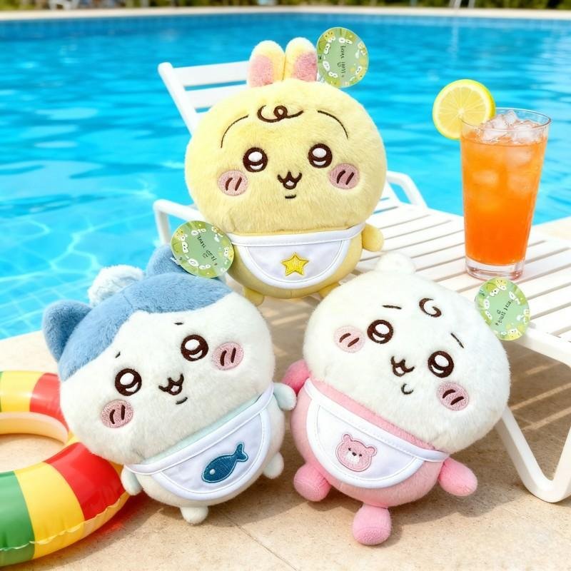 Chiikawa-Style Sleeping Plush Pillow - Soft Usagi & Hachiware Lying Doll (Curl-Up Cuddle Cushion, Unofficial Fan Merch)_voghion.com