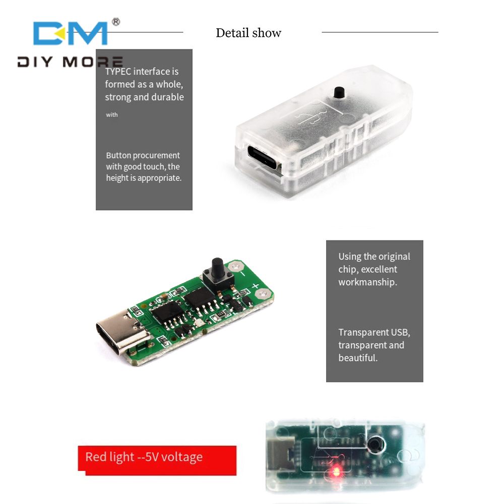 diymore Loại-C USB-C pd2.0 3.0 để USB điện một chiều mồi nhử sạc nhanh kích hoạt thăm dò ý kiến mô-đun sạc