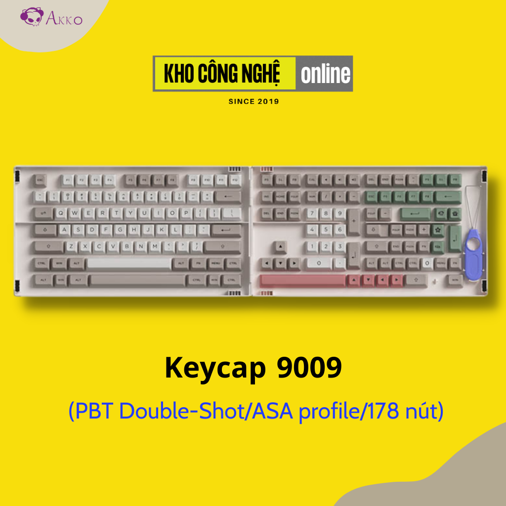 Bộ Keycap AKKO 9009 (PBT Double-Shot/ASA profile/178 nút) Hàng Chính Hãng
