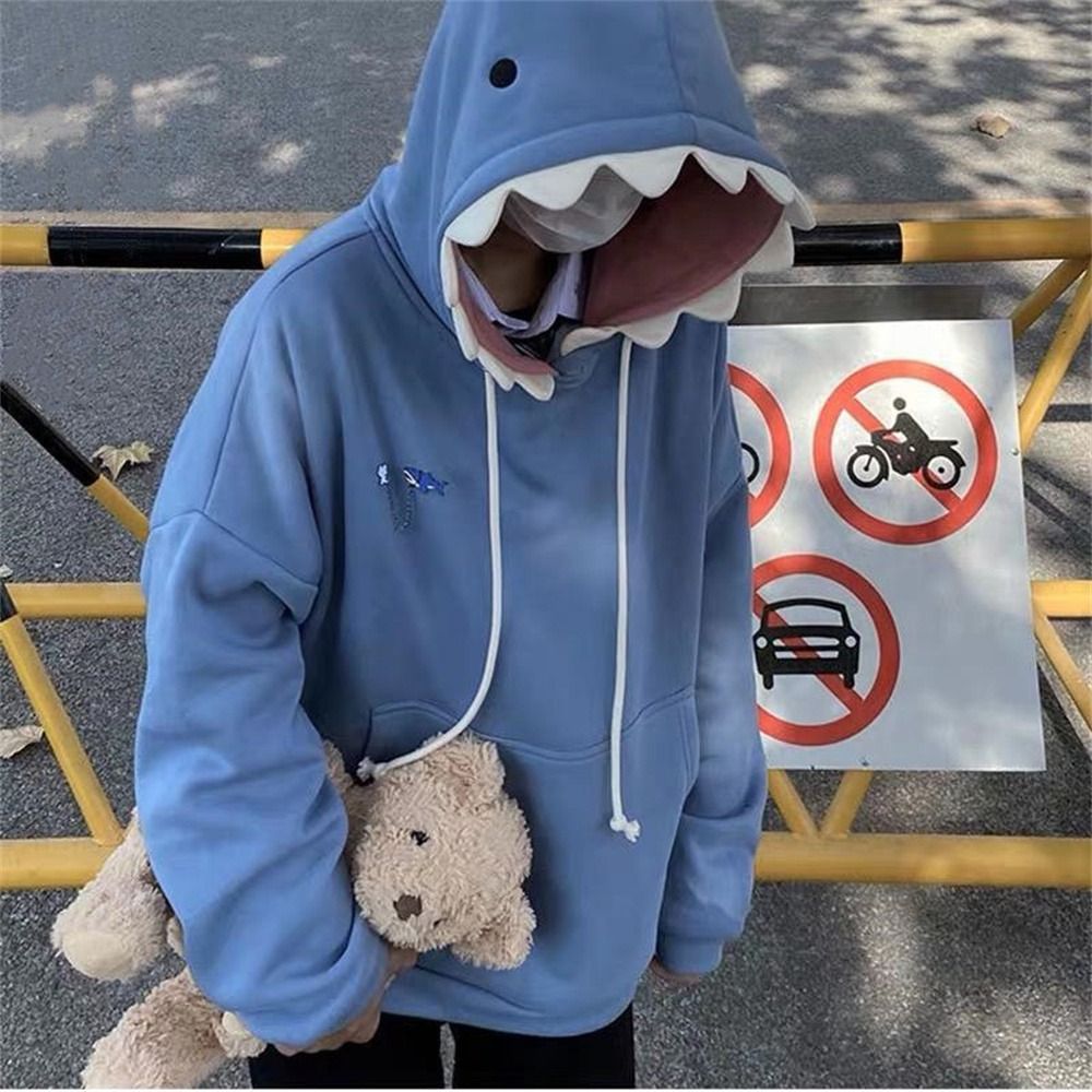 CICI Pullover Shark Hoodies Long Sleeve Oversized Hooded Sweatshirts Funny  Design Casual Shark Hat Sweater Couple Clothes | Lazada Singapore