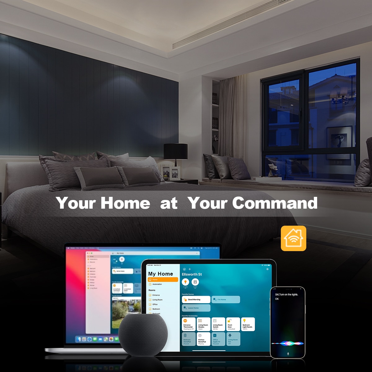 Smart MFI Certified Wall Switches Apple Homekit LED Light Switch Wifi Touch Sensor Home Siri Control Smart Home